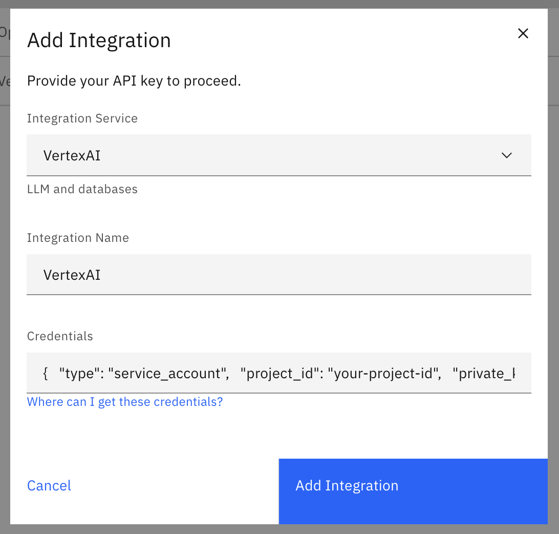 integração vertex ai