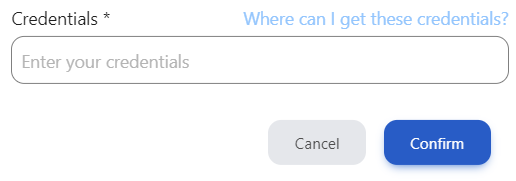 campo de credenciais